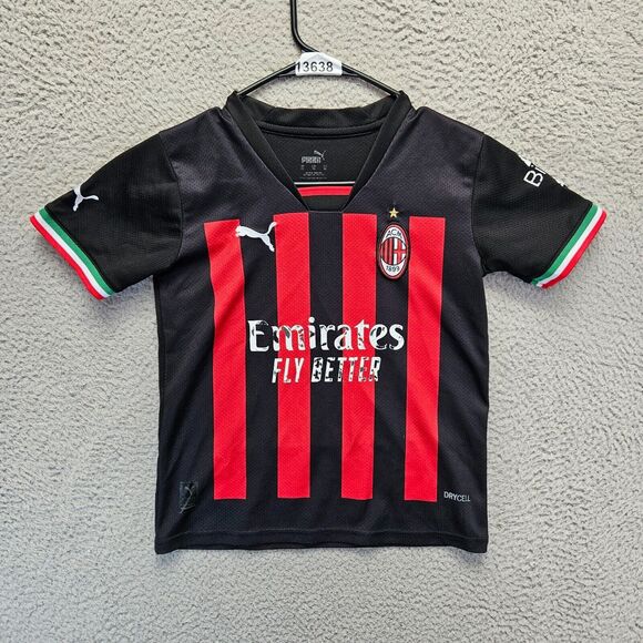 Puma AC Milan 22/23 Home Jersey Ronaldinho Size 22 Black Red Soccer Football - Picture 1 of 12